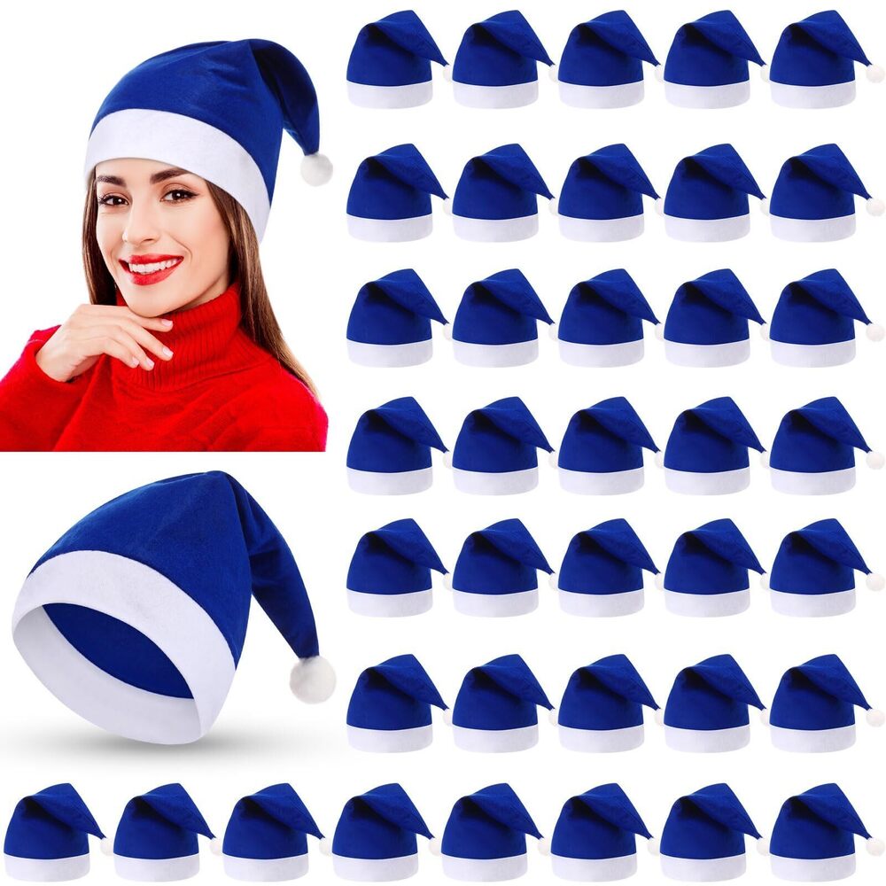7084 100 Pcs Christmas Santa Hats Bulk Adult Christmas Hats Non Woven